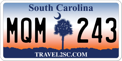 SC license plate MQM243