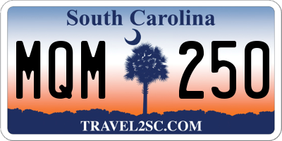 SC license plate MQM250