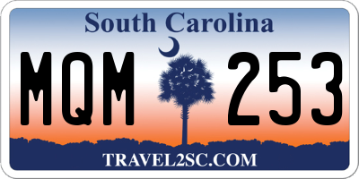 SC license plate MQM253