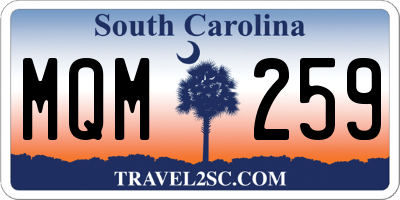 SC license plate MQM259