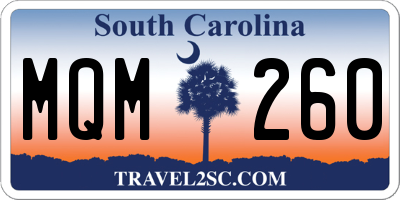SC license plate MQM260