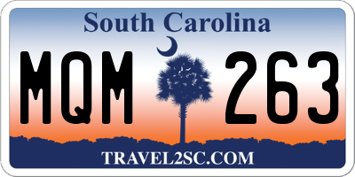 SC license plate MQM263