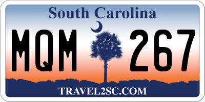SC license plate MQM267