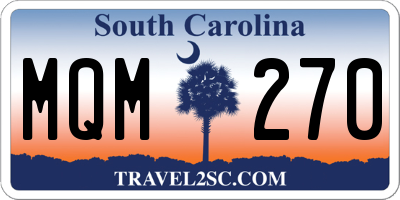 SC license plate MQM270