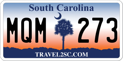 SC license plate MQM273