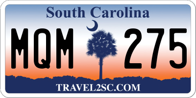 SC license plate MQM275