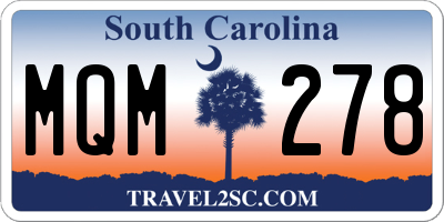 SC license plate MQM278