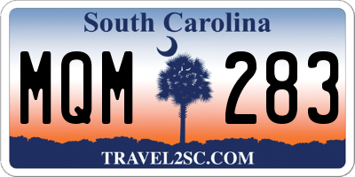 SC license plate MQM283