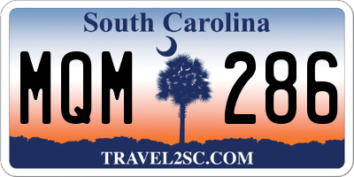 SC license plate MQM286