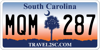 SC license plate MQM287