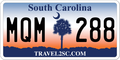 SC license plate MQM288