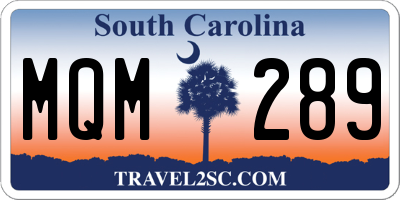 SC license plate MQM289