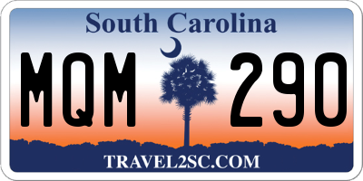 SC license plate MQM290