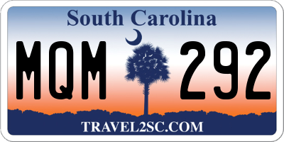 SC license plate MQM292
