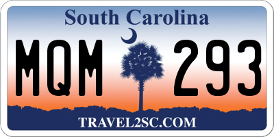 SC license plate MQM293