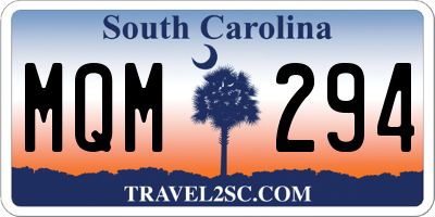 SC license plate MQM294