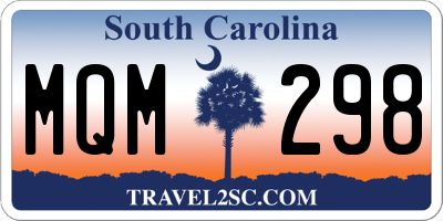 SC license plate MQM298