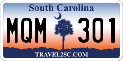 SC license plate MQM301