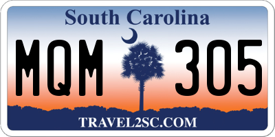 SC license plate MQM305