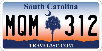 SC license plate MQM312