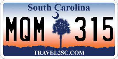 SC license plate MQM315