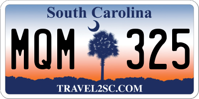 SC license plate MQM325