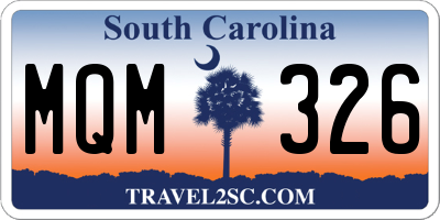 SC license plate MQM326
