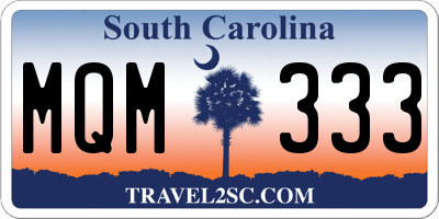 SC license plate MQM333