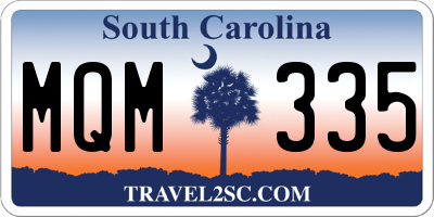 SC license plate MQM335
