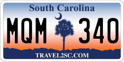 SC license plate MQM340