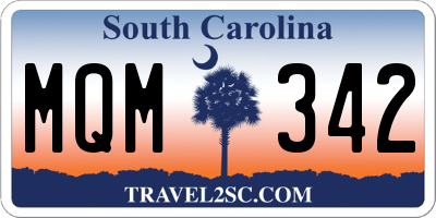 SC license plate MQM342