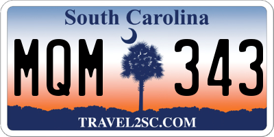 SC license plate MQM343