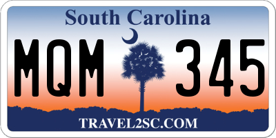 SC license plate MQM345