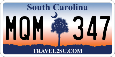 SC license plate MQM347
