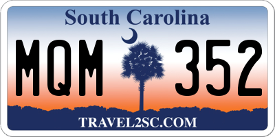 SC license plate MQM352