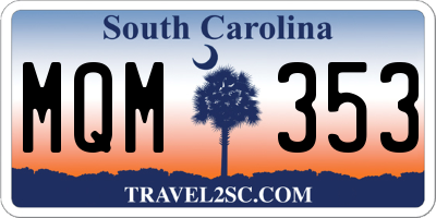 SC license plate MQM353