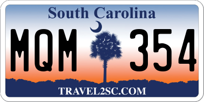 SC license plate MQM354