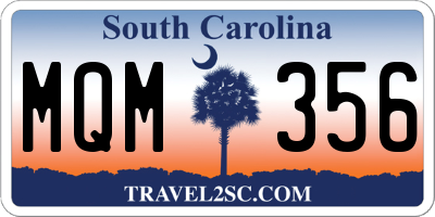 SC license plate MQM356