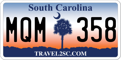 SC license plate MQM358