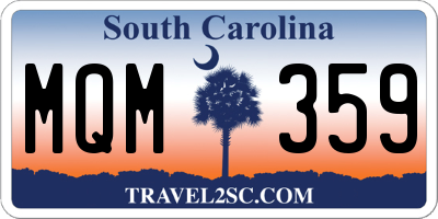 SC license plate MQM359