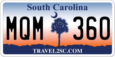 SC license plate MQM360