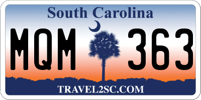 SC license plate MQM363