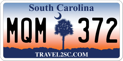 SC license plate MQM372