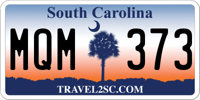 SC license plate MQM373