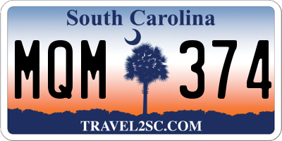 SC license plate MQM374