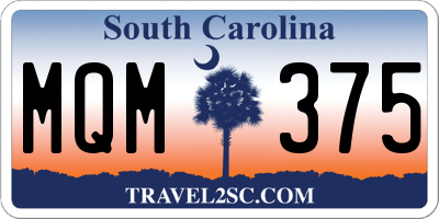 SC license plate MQM375