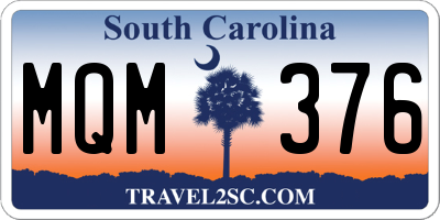 SC license plate MQM376