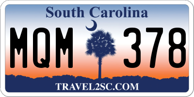 SC license plate MQM378