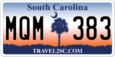 SC license plate MQM383