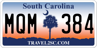 SC license plate MQM384